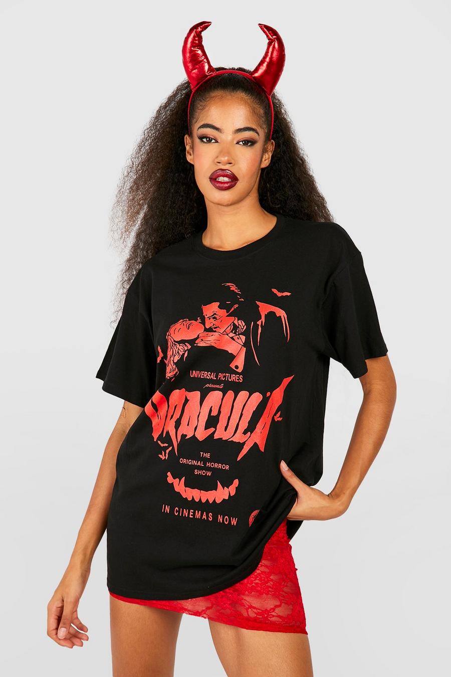 Black Dracula T-shirt med tryck