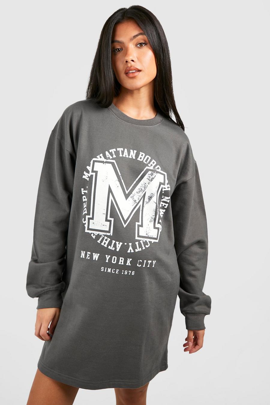 Charcoal Zwangerschap Manhattan Sweatshirt Jurk Met Print