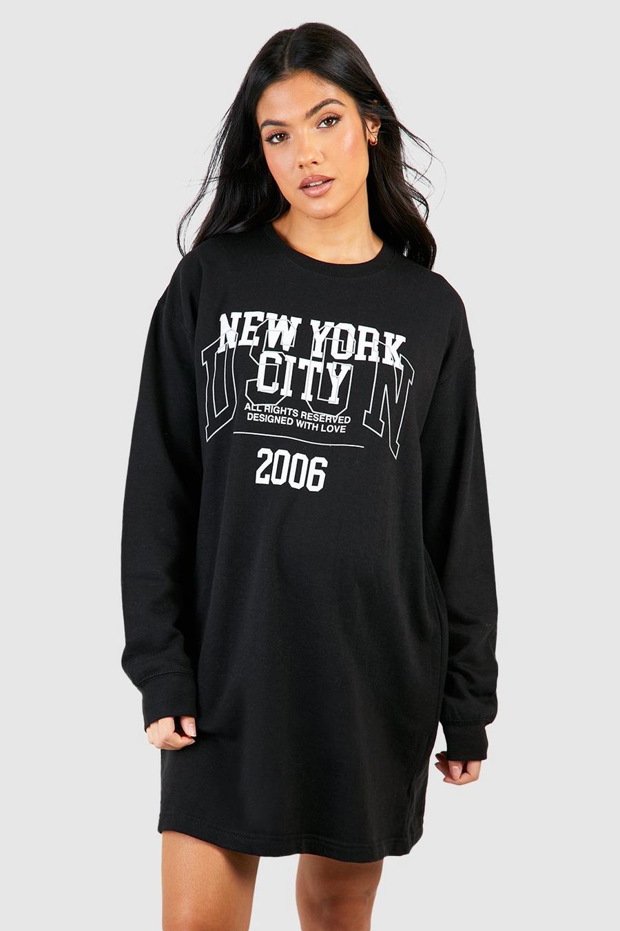 Black Zwangerschap New York Sweatshirt Jurk Met Print