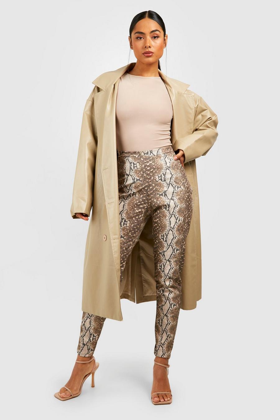 Stone Snake Faux Leather Skinny Pants