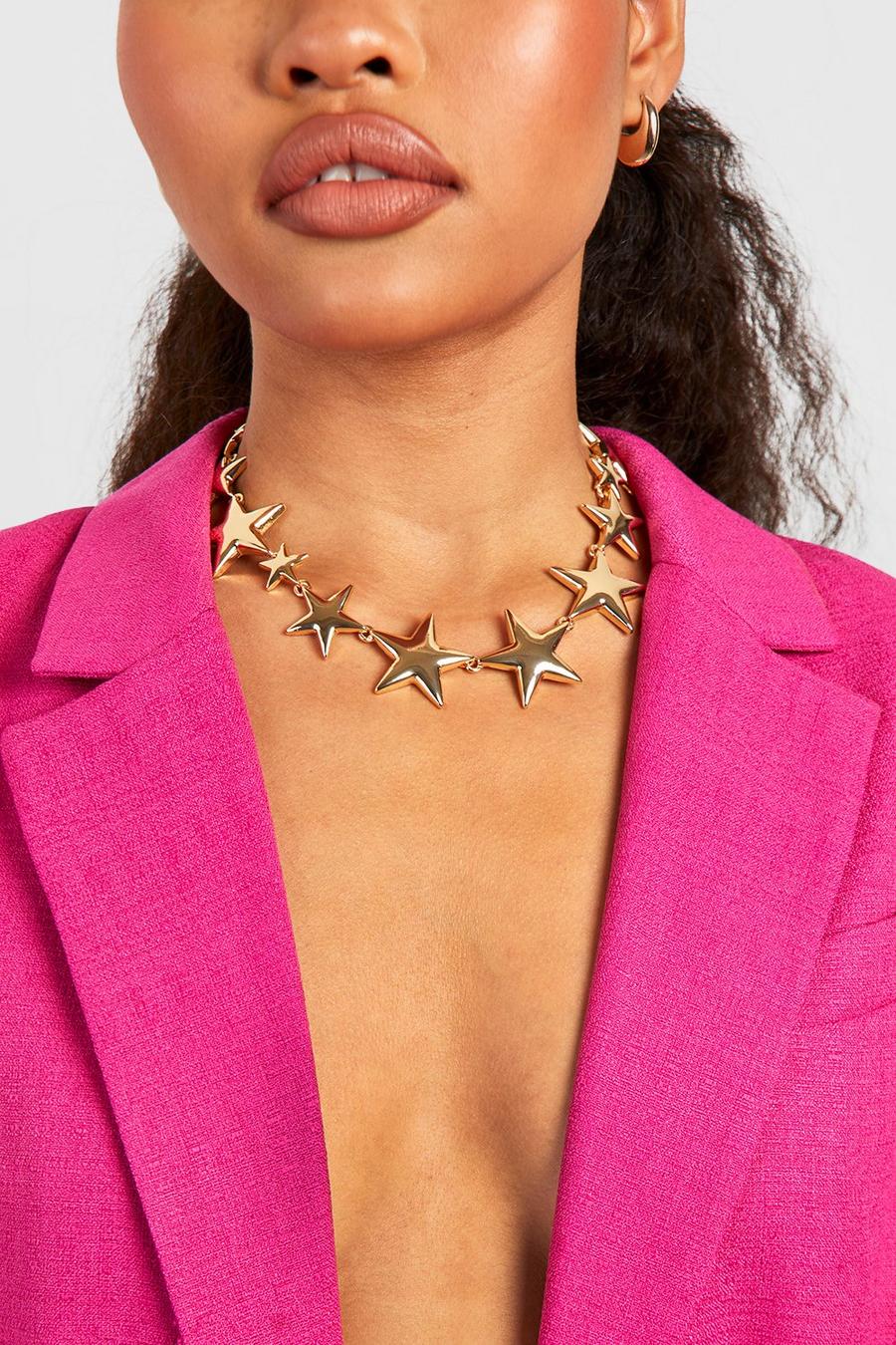 Gold Statement Star Necklace  image number 1