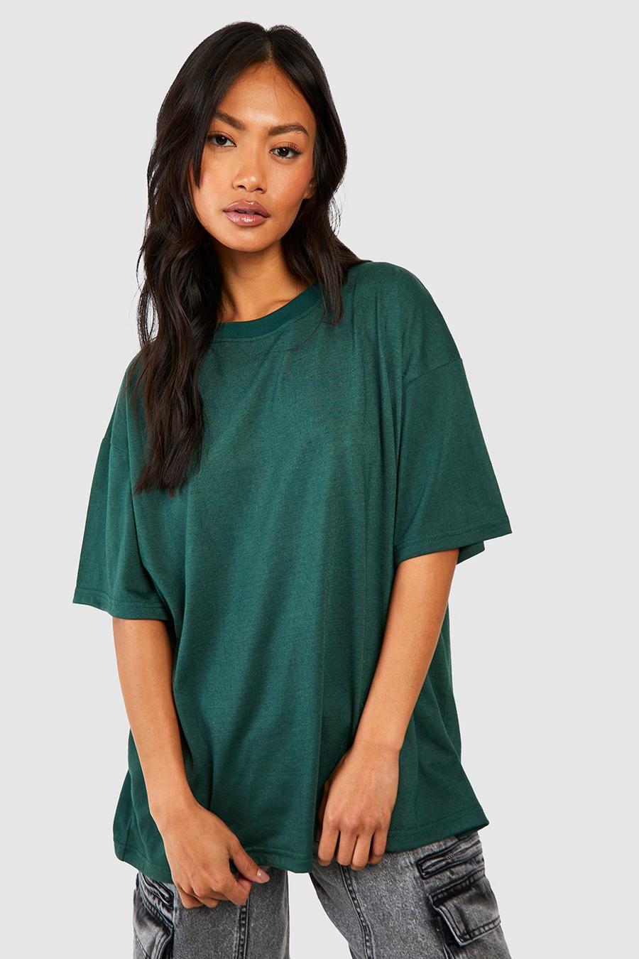 T-shirt oversize Basic in cotone, Forest
