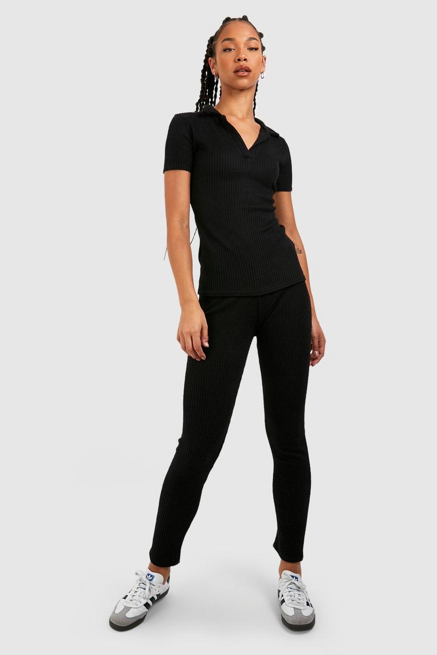 Legging Tall a coste morbide, Black