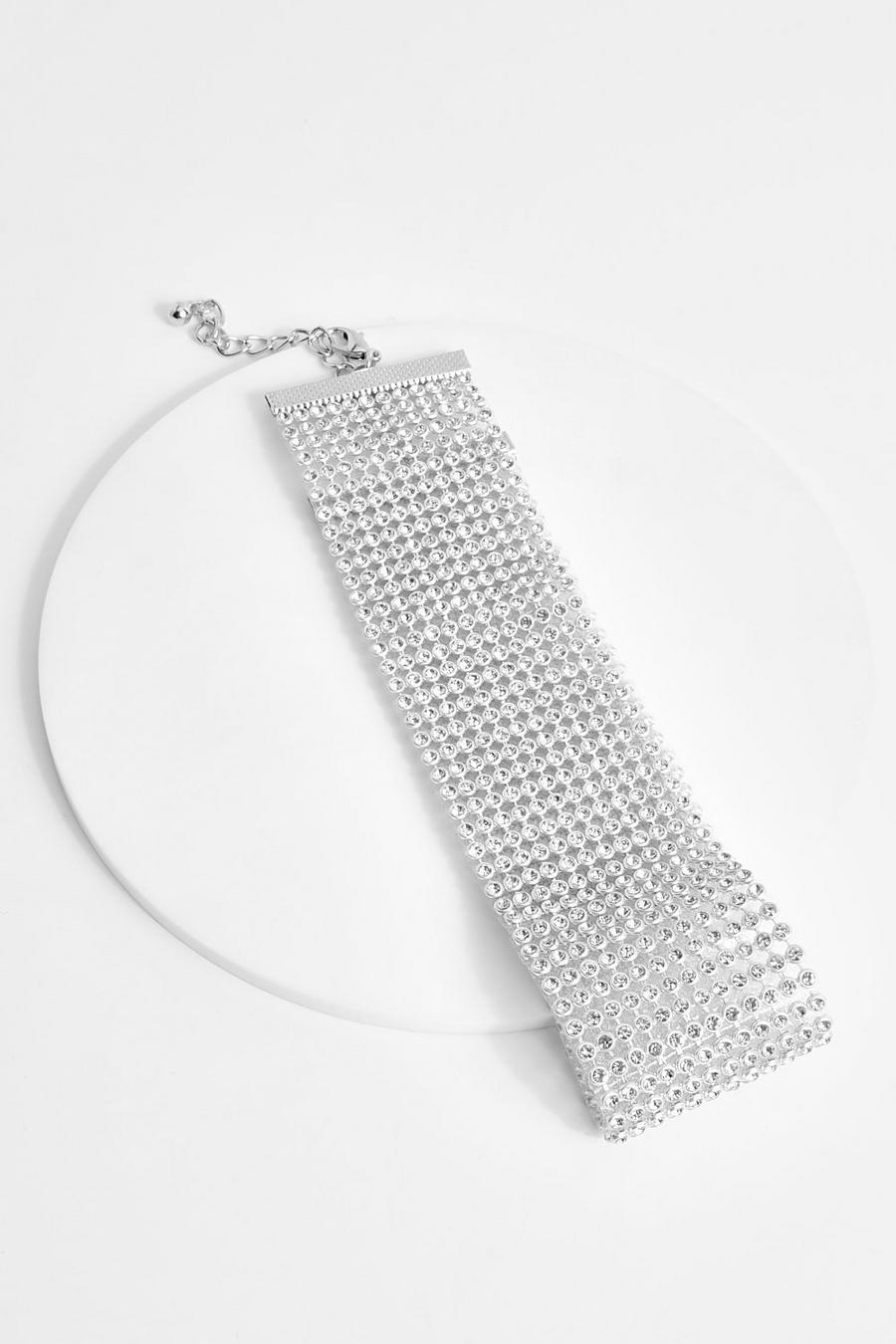 Plus Strass-Choker, Silver image number 1