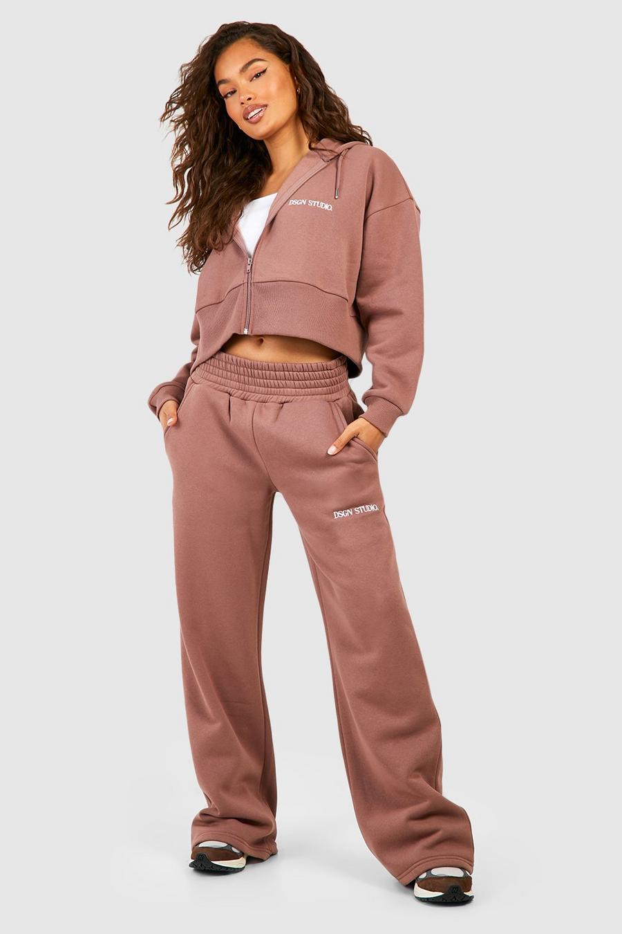 Chocolate Dsgn Studio Cropped Zip Through Hooded Tracksuit