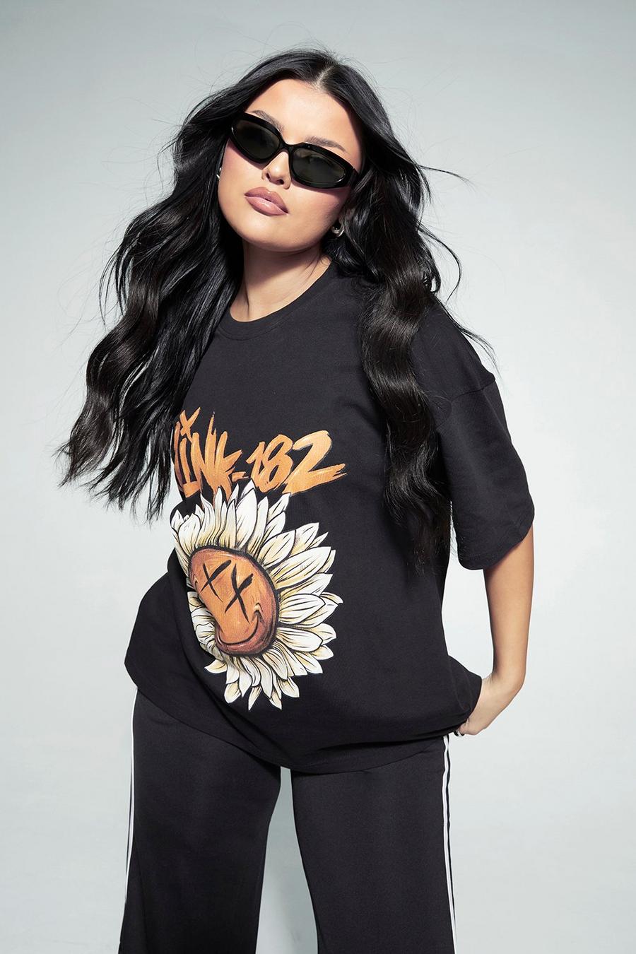 T-Shirt mit Sunflower Blink 182 Print, Black