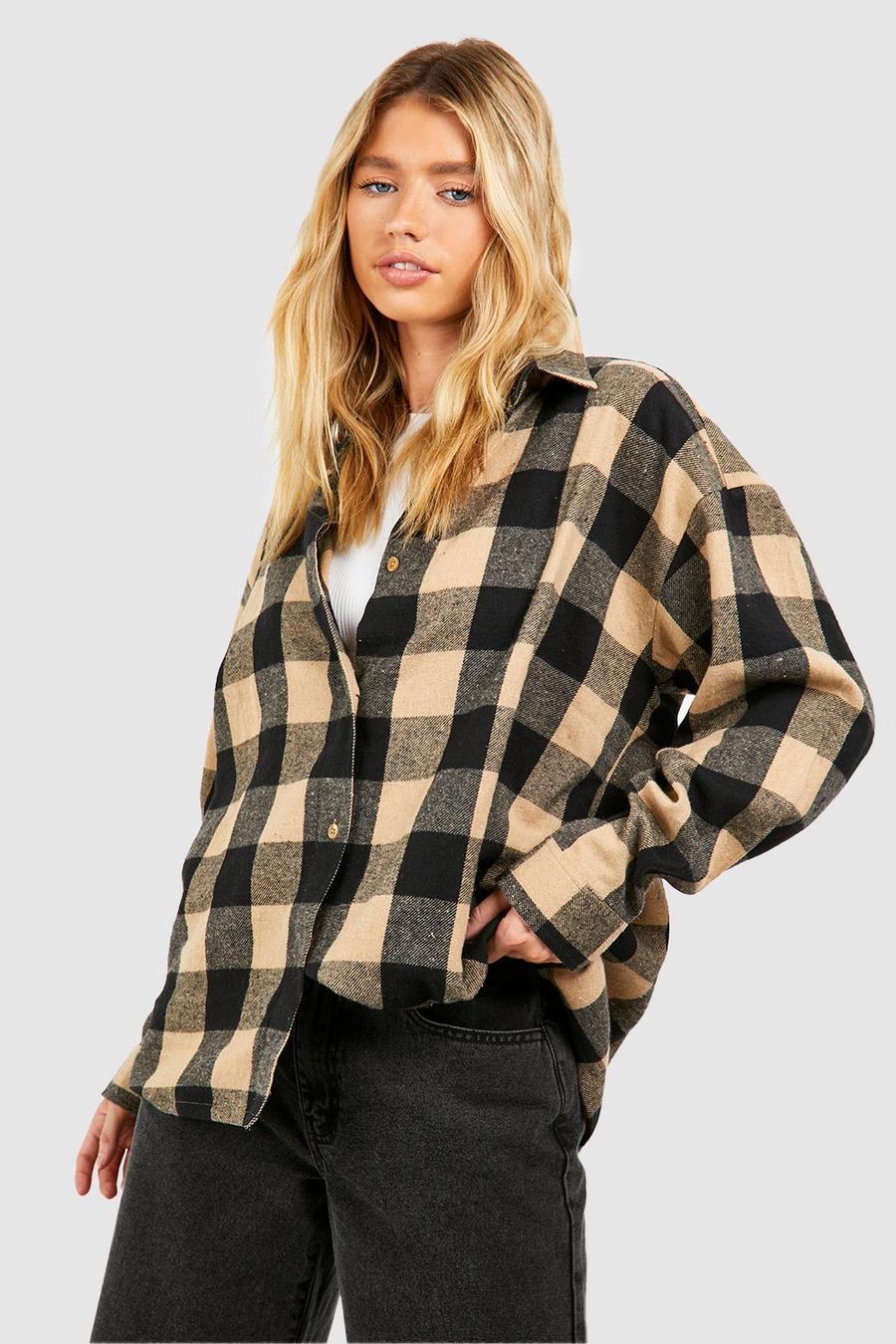 Stone Flannel Oversized Shirt image number 1