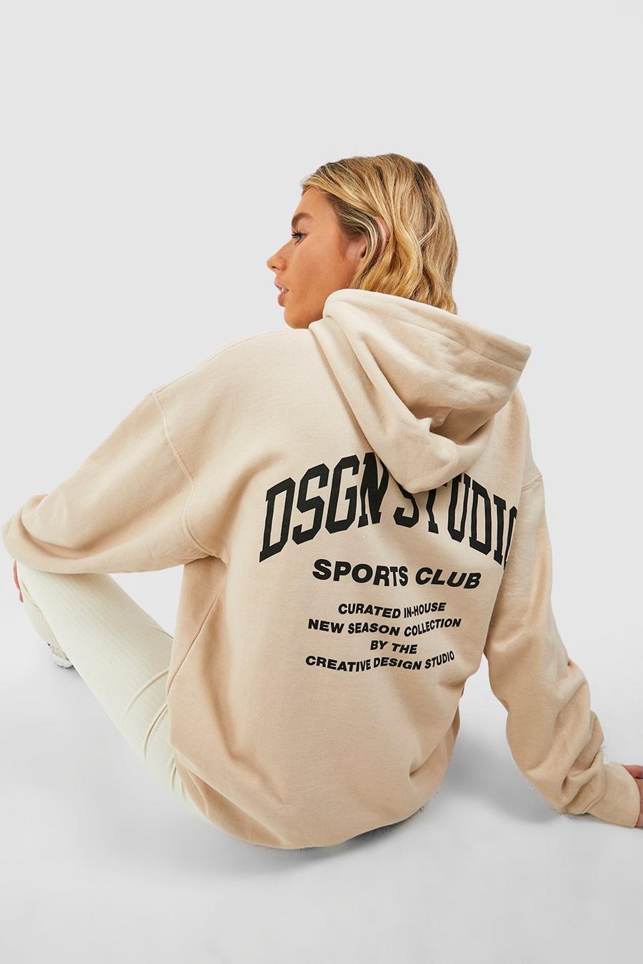 Sand Dsgn Studio Oversize hoodie med tryck på ryggen