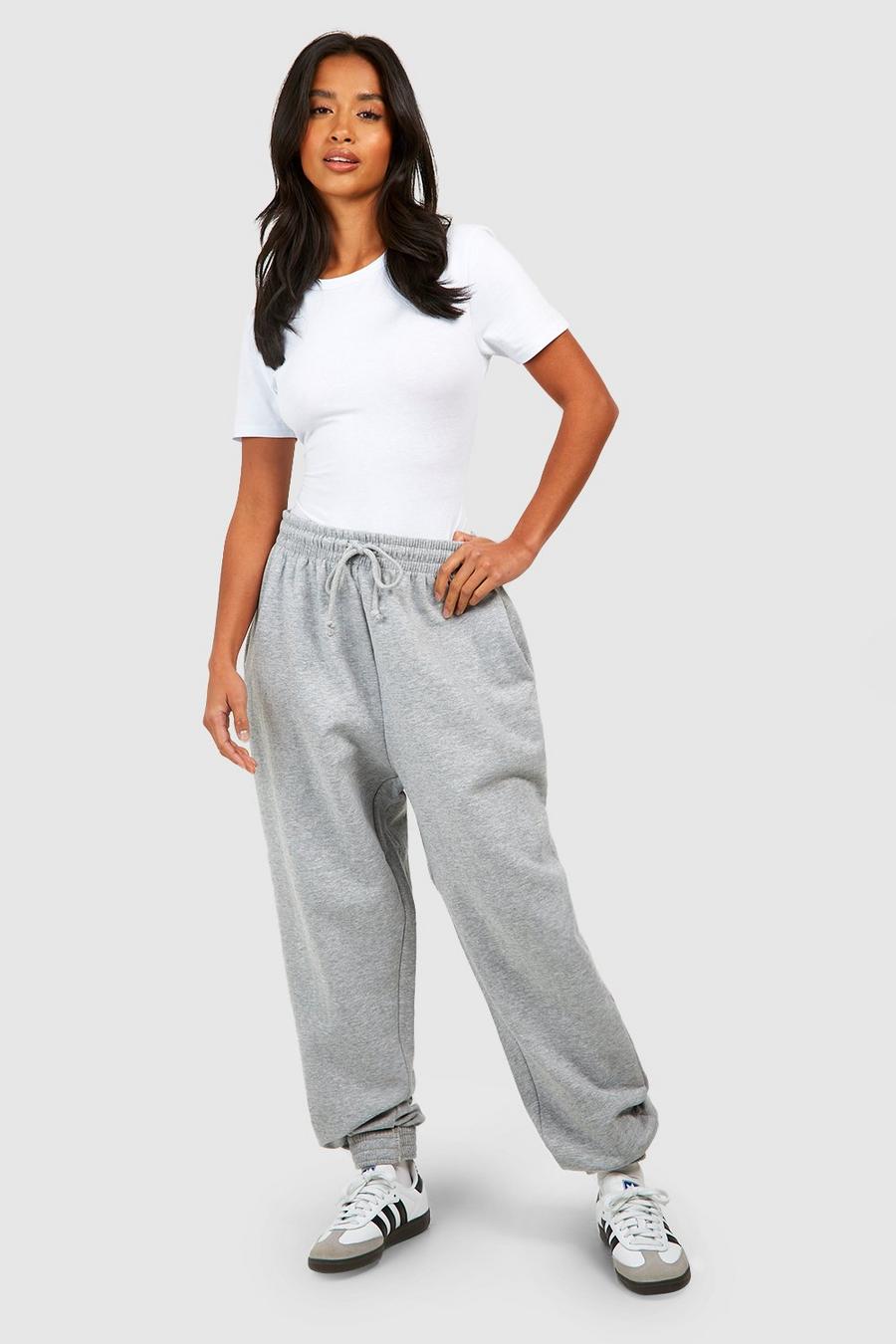 Petite Jogginghose mit weitem Bein, Grey marl