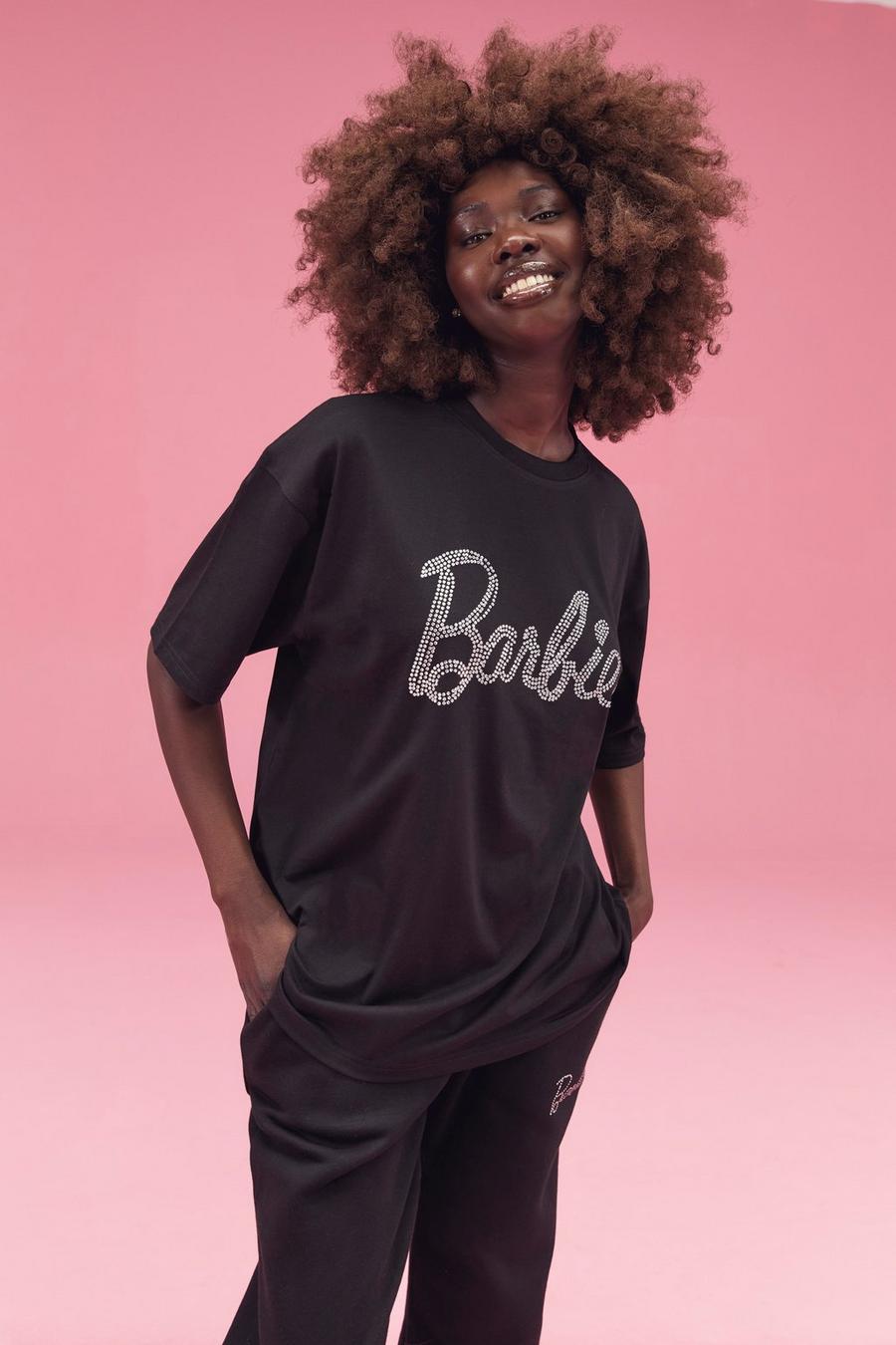 Camiseta oversize de Barbie con incrustaciones, Black