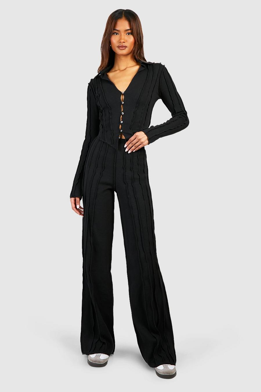 Tall - Pantalon large à coutures apparentes, Black image number 1