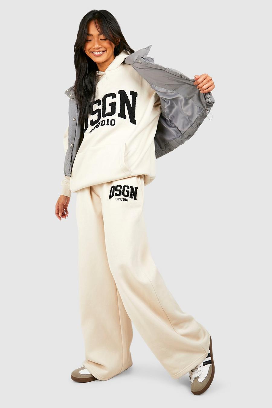 Stone Dsgn Studio Towelling Applique Straight Leg Track Pants