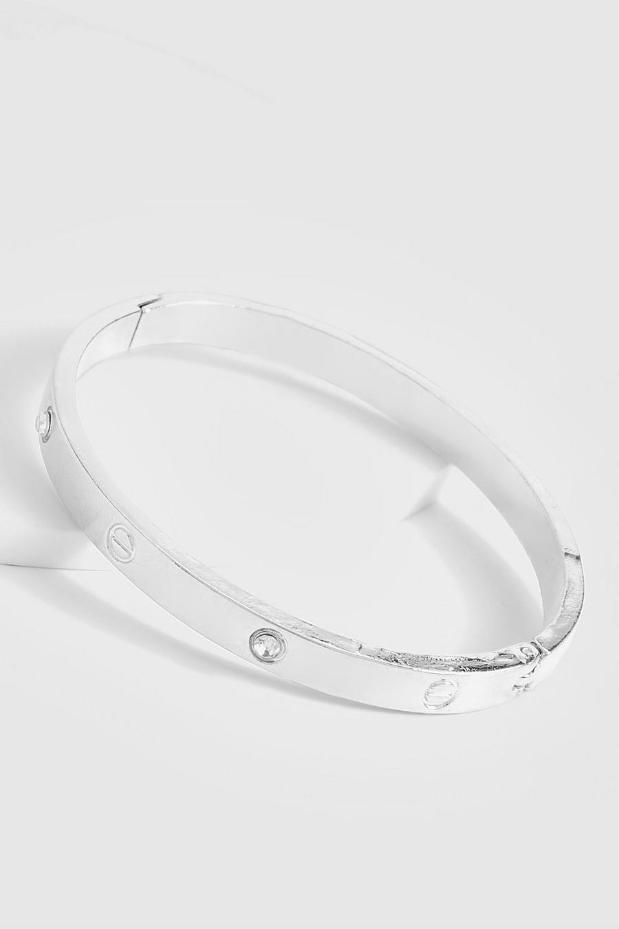 Silver Diamante Dotted Bangle image number 1