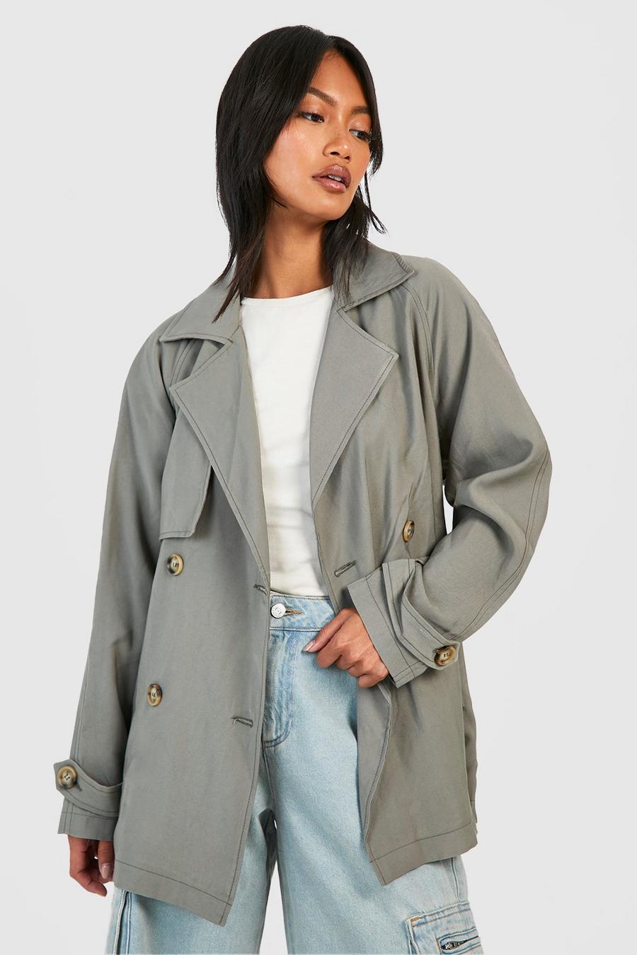 Taupe Belted Trench Coat