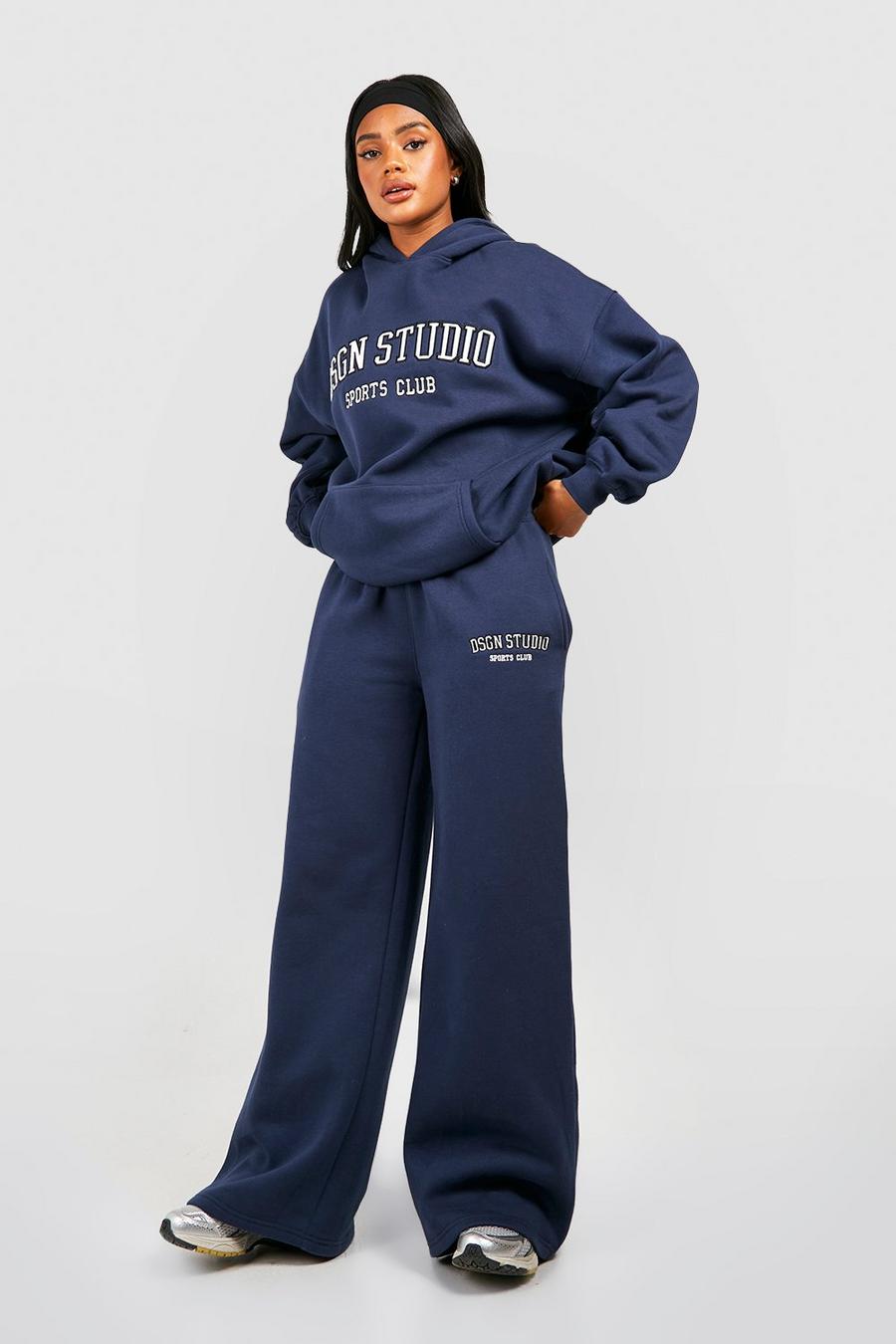Pantalón deportivo recto con aplique Dsgn Studio, Navy
