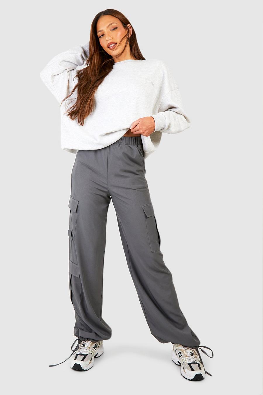 Grey Tall Tie Detail Cargo Pants image number 1