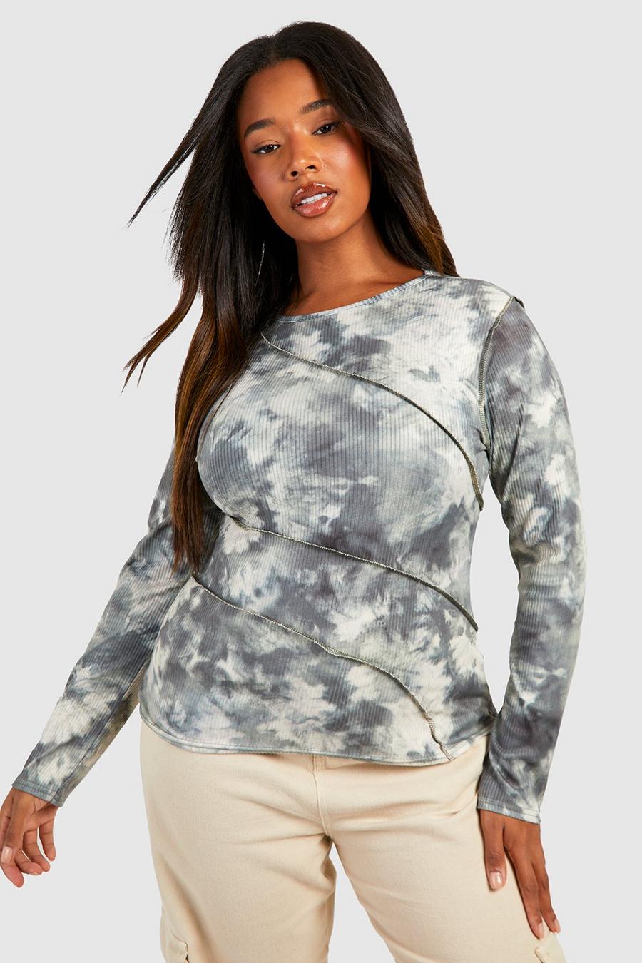 Sage Plus Seam Detail Abstract Top