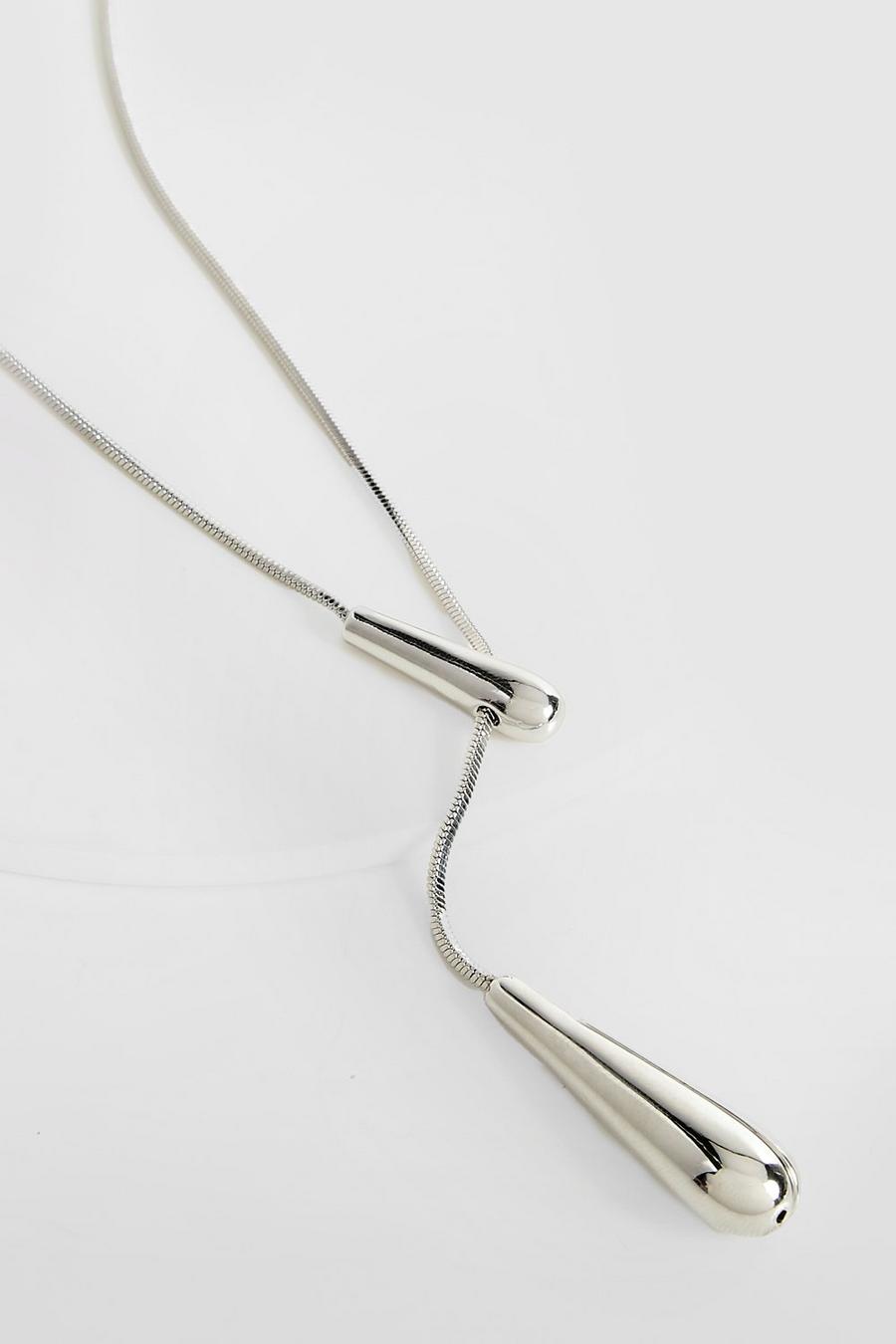 Silver Tear Drop Necklace  image number 1