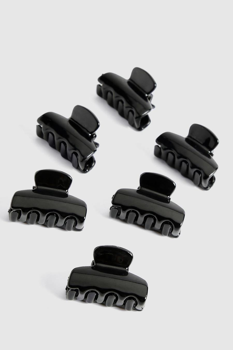 Black 6 Pack Mini Claw Clips