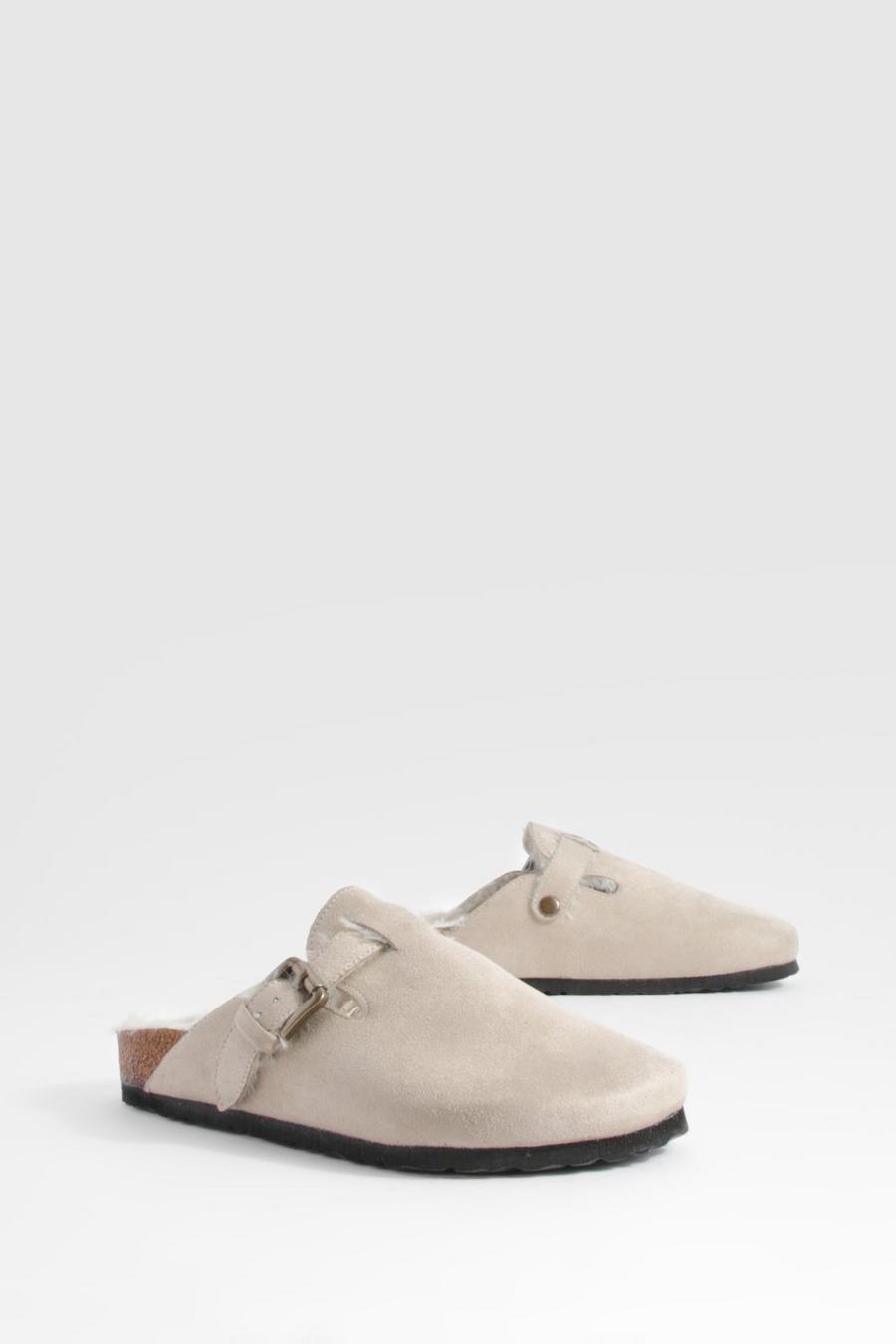 Clogs mit Fell-Futter, Beige image number 1