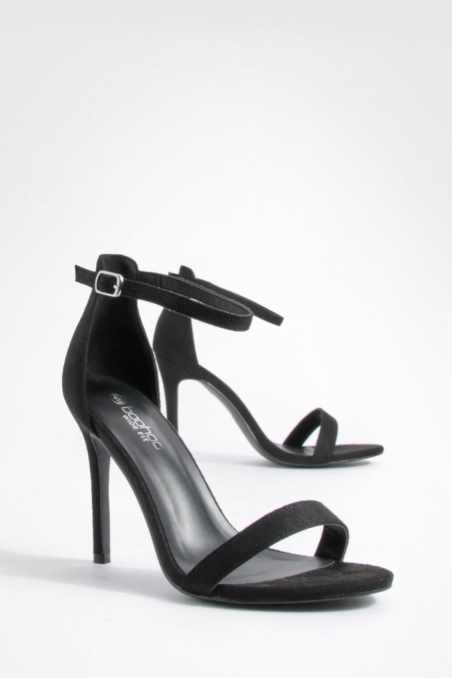 Black Wide Width Barely There Basic Heels image number 1