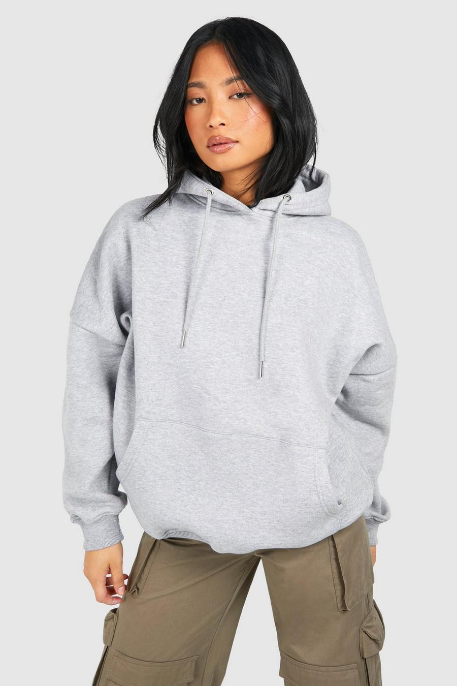 Ash grey Petite Basic Oversize hoodie