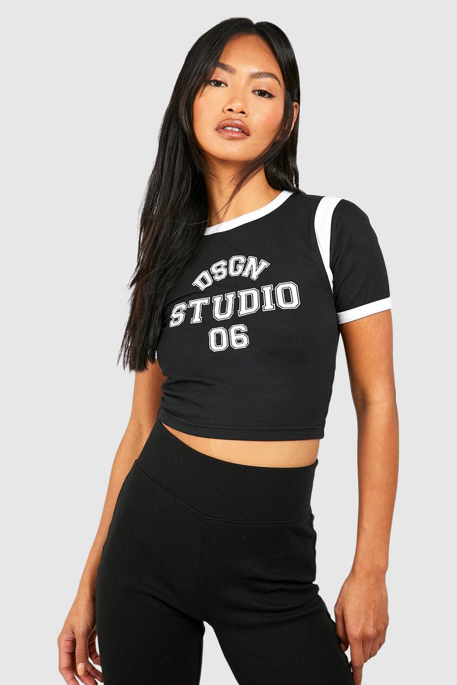 Camiseta con estampado Dsgn Studio y colores en bloque, Black