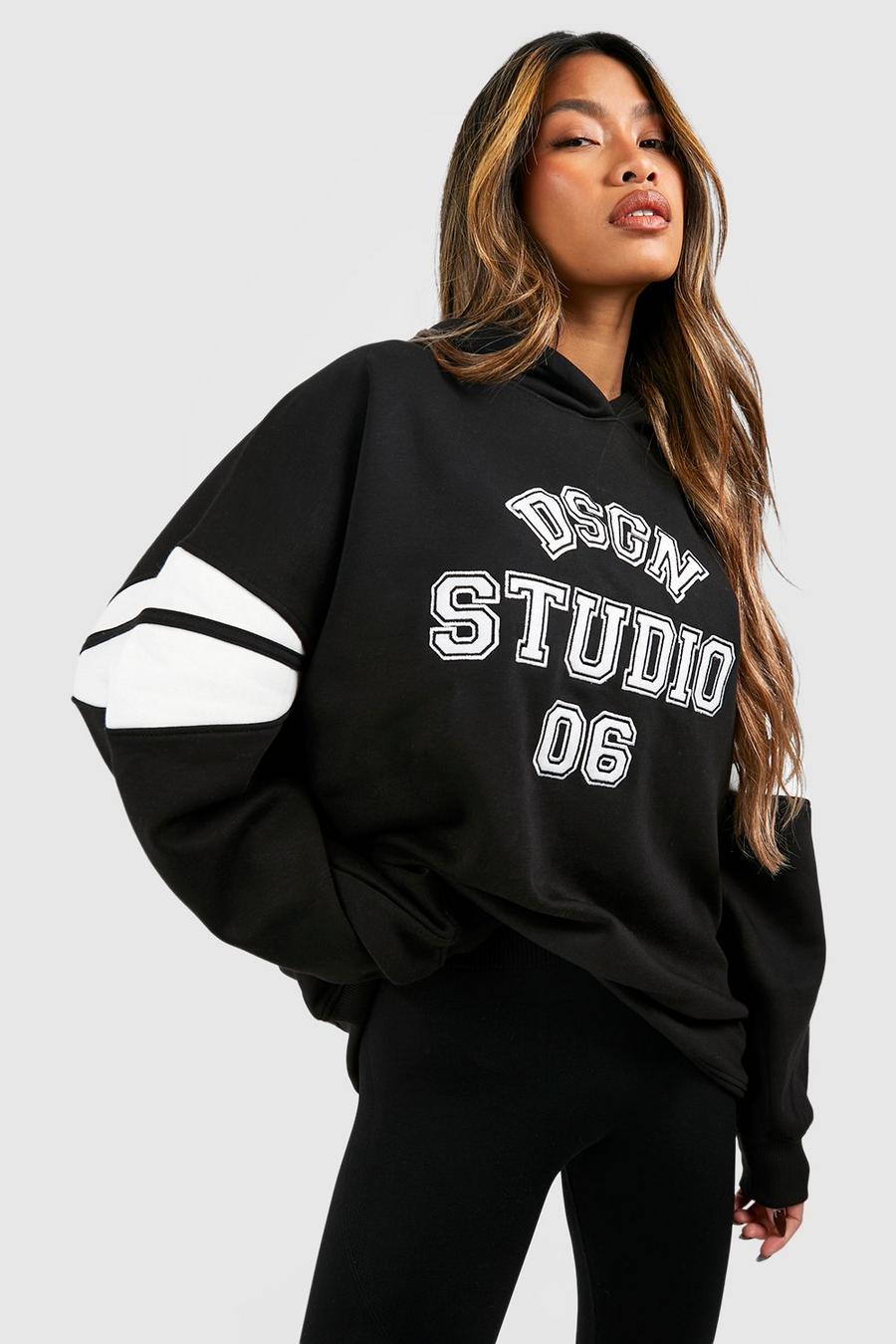 Black Dsgn Studio Oversize hoodie med kontrastpaneler