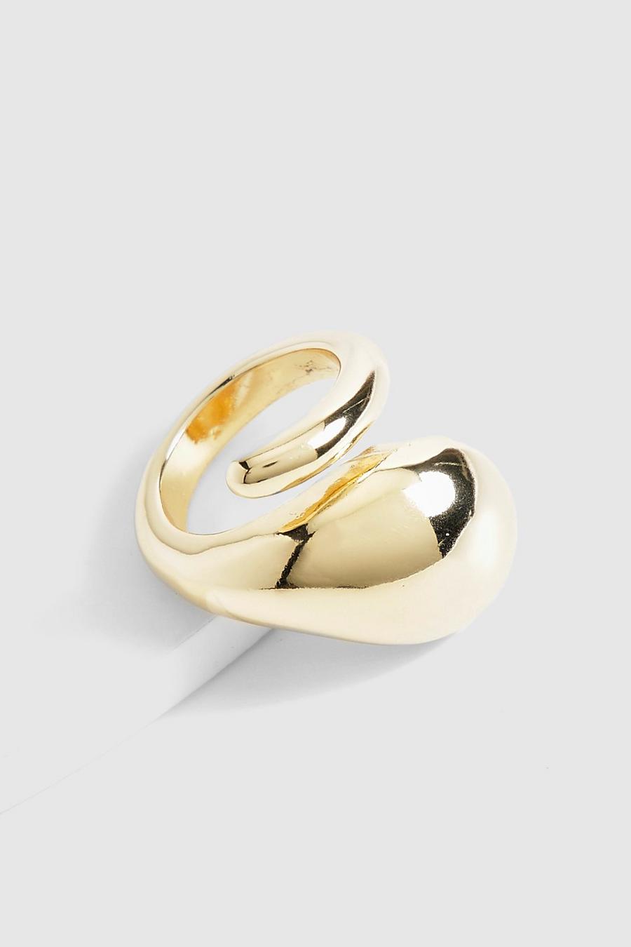 Gold Dikke Gouden Gesmolten Ring image number 1