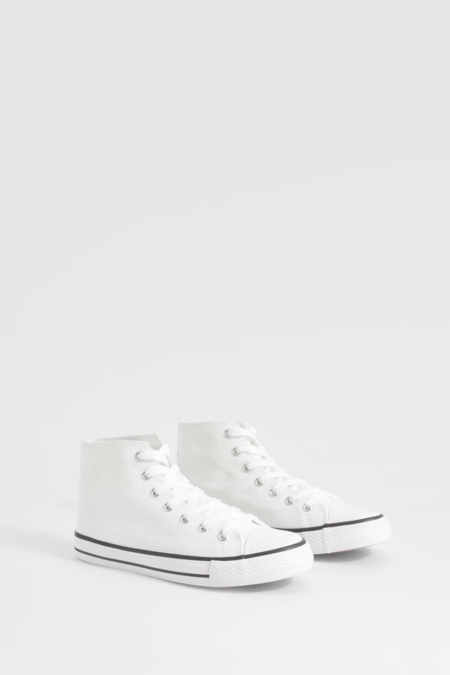White High Top Lace Up Sneakers