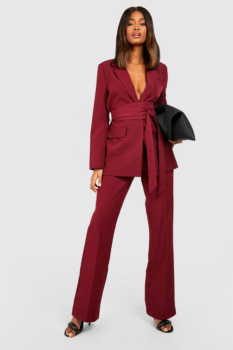 Merlot Fit & Flare Tailored Trousers