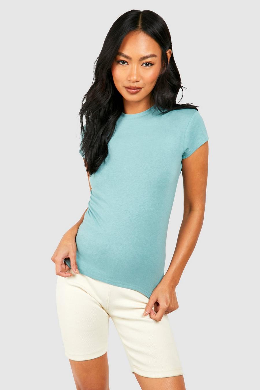Azure Premium Super Soft Cap Sleeve Fitted T-shirt 