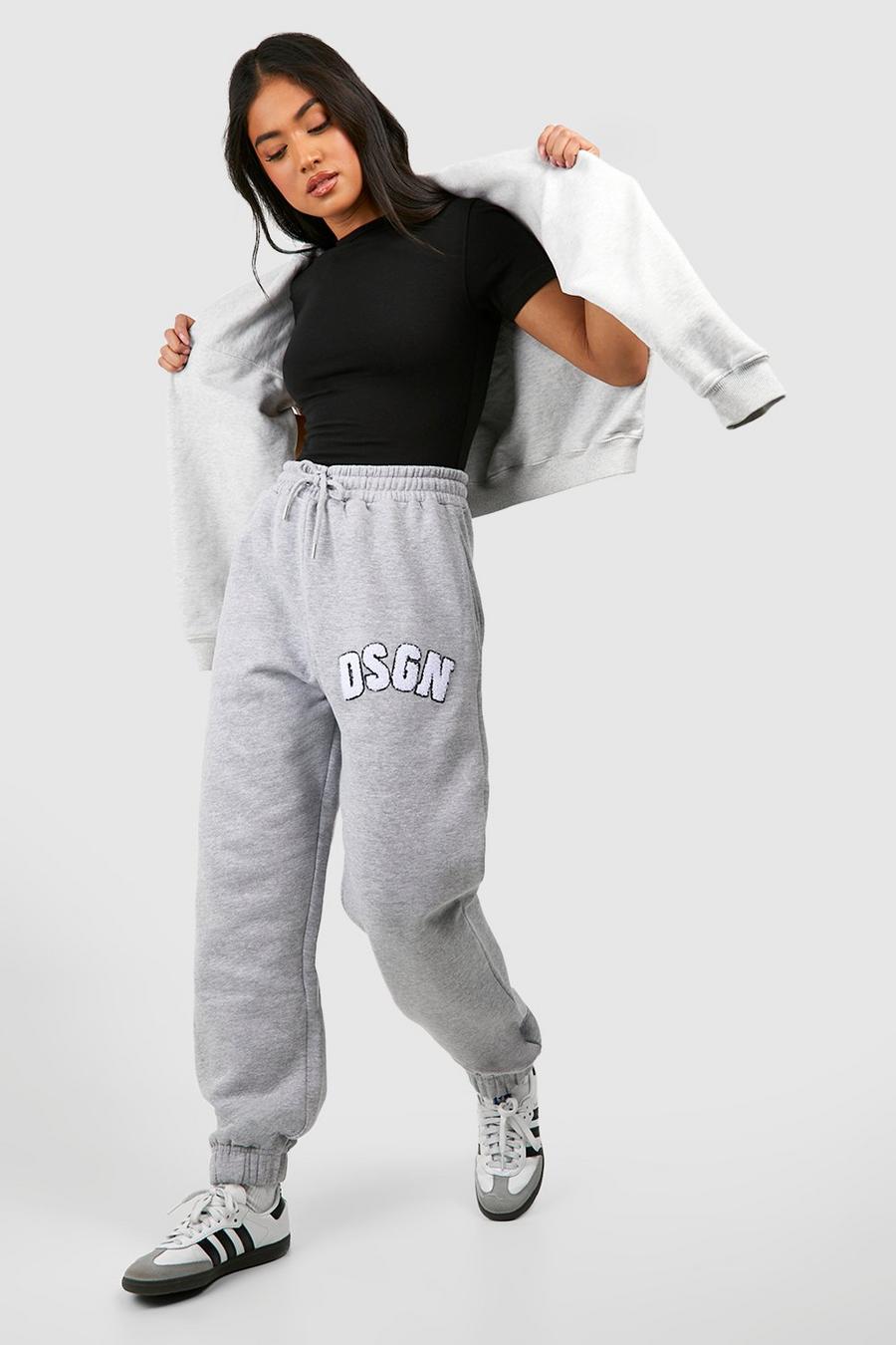 Pantalón deportivo Petite con aplique Dsgn, Grey