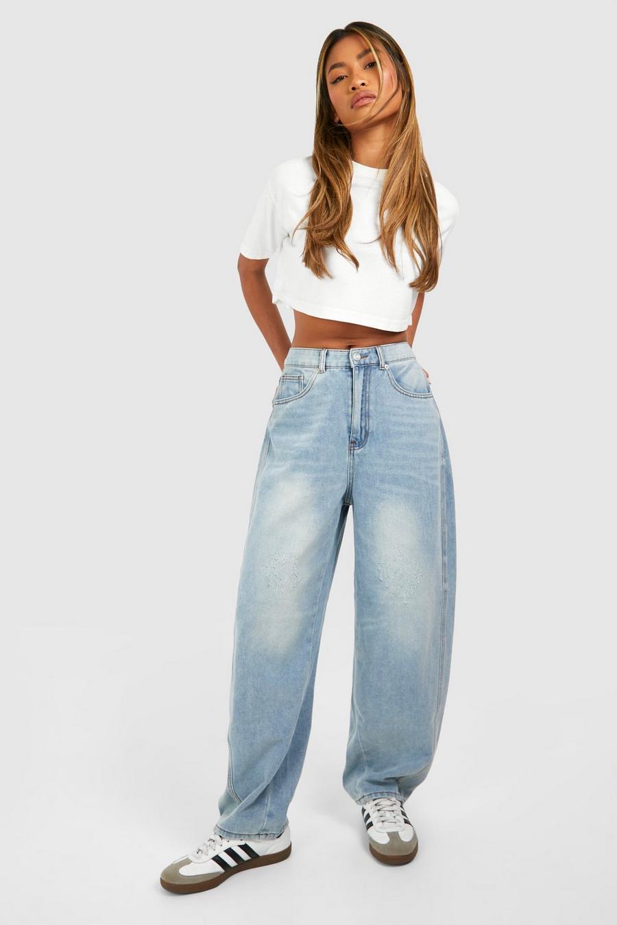 Light blue Mid Rise Carrot Fit Jeans