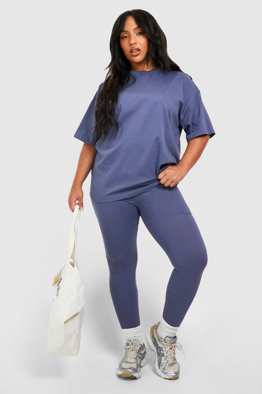 Indigo Plus Cotton Oversized T-shirt And Legging Set