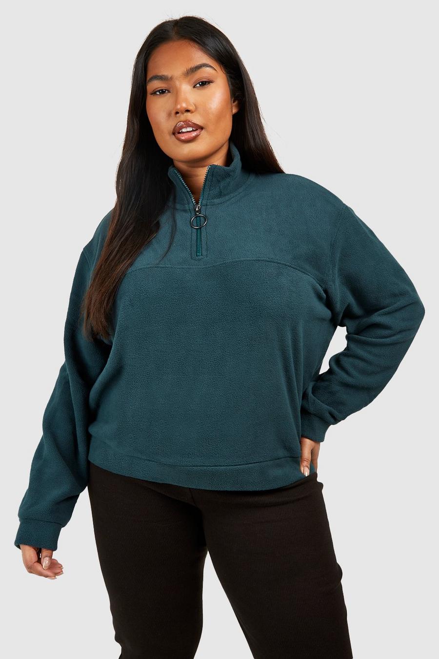 Green Plus Sweatshirt med O-ring och kort dragkedja