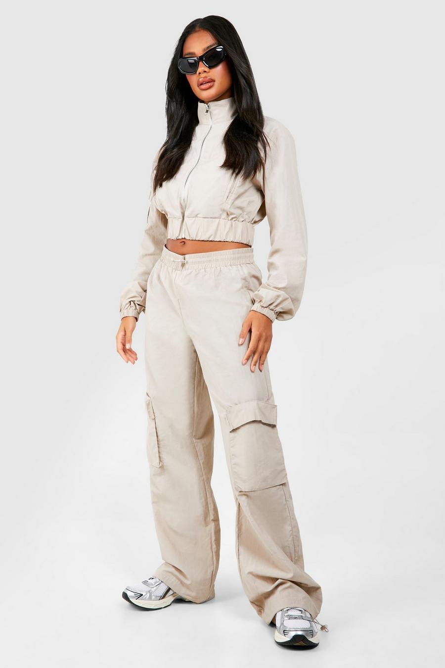 Taupe Parachute Toggle Pocket Trousers image number 1