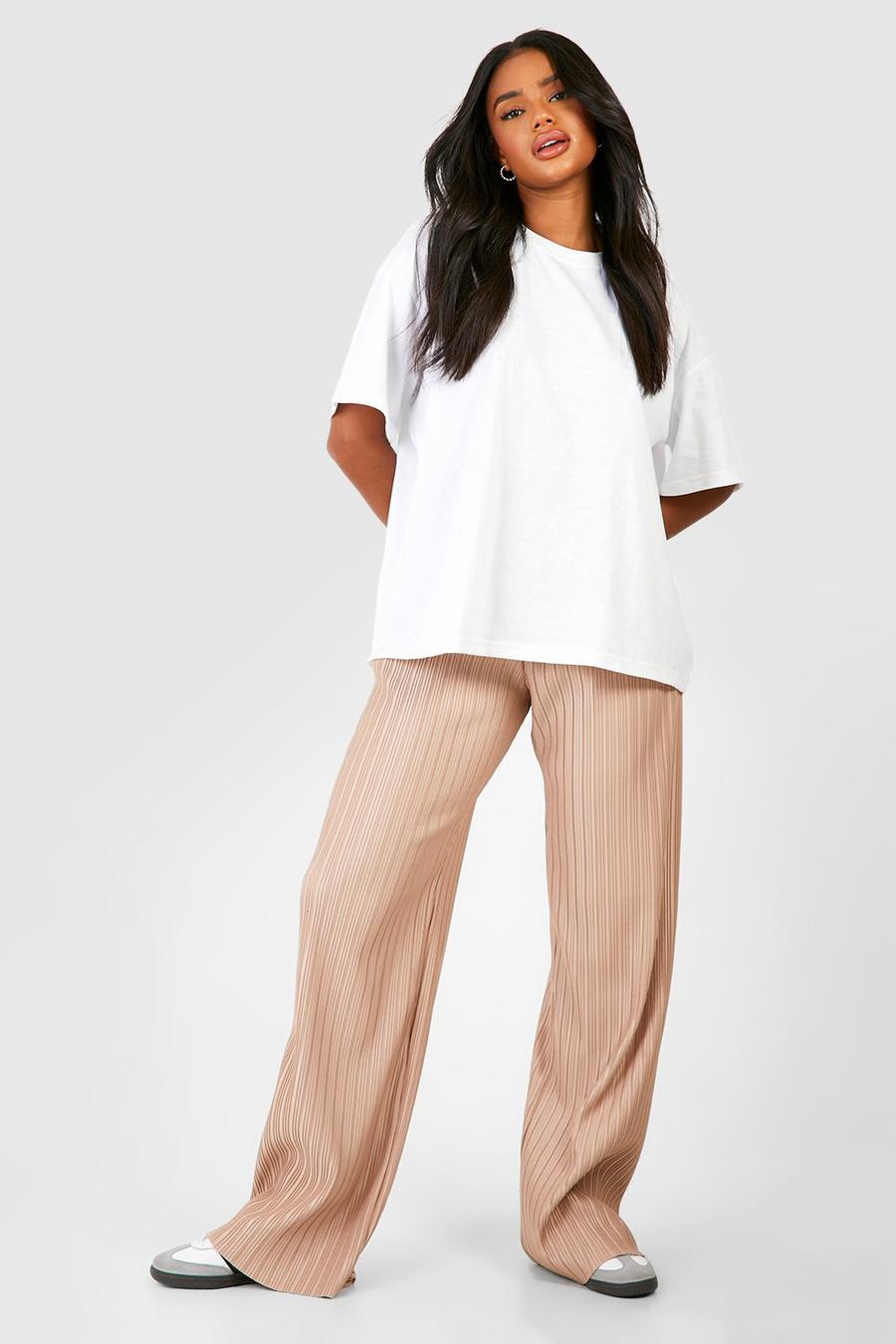 Stone Plisse Crepe Drawcord Full Length Pants image number 1