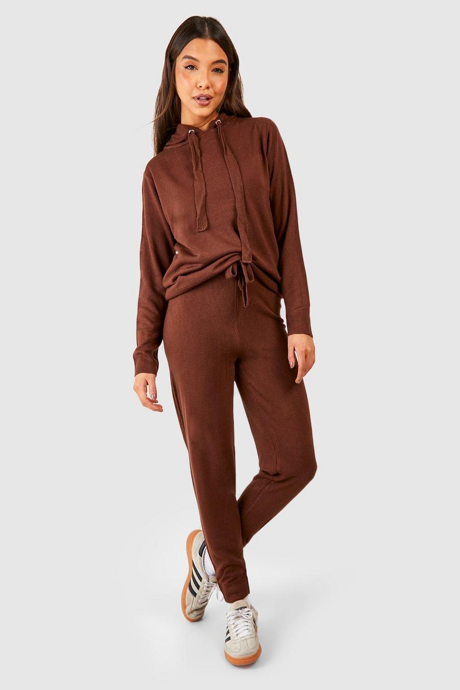 Brown Knitted Tracksuit