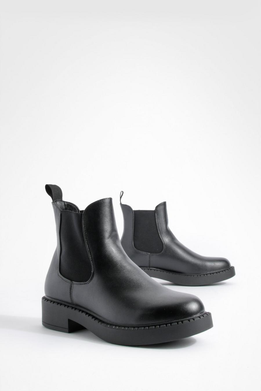Black Tab Detail Chelsea Boots 