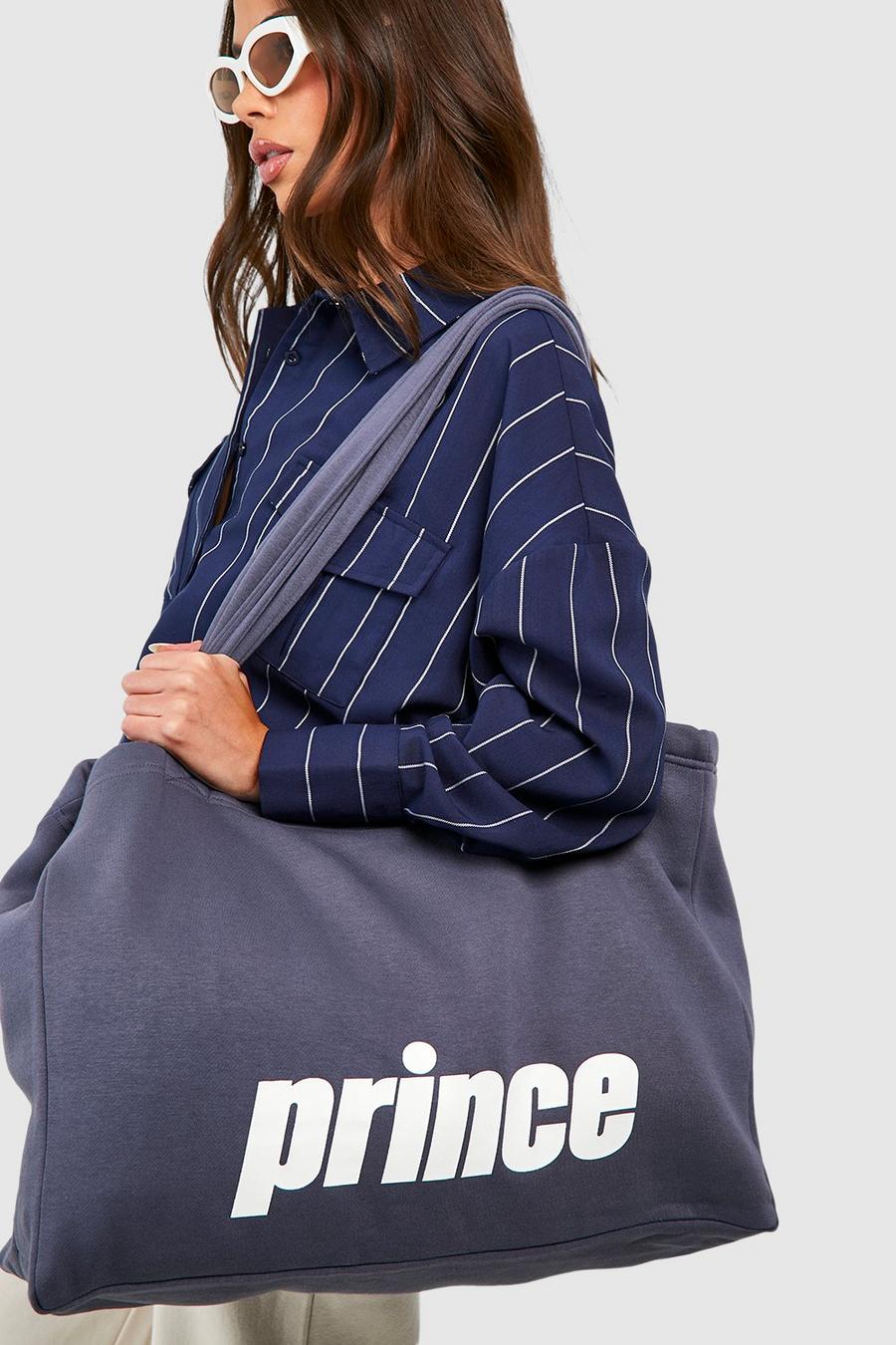 Prince Oversize Tragetasche mit Print, Navy