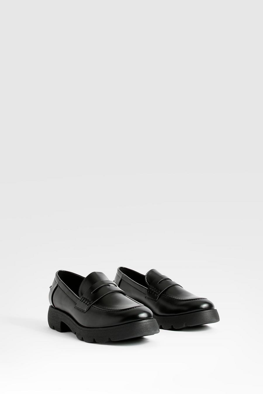Black Chunky Loafers 