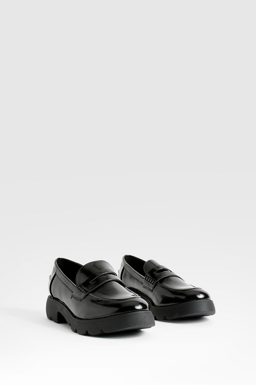 Klobige Lack-Loafers, Black image number 1