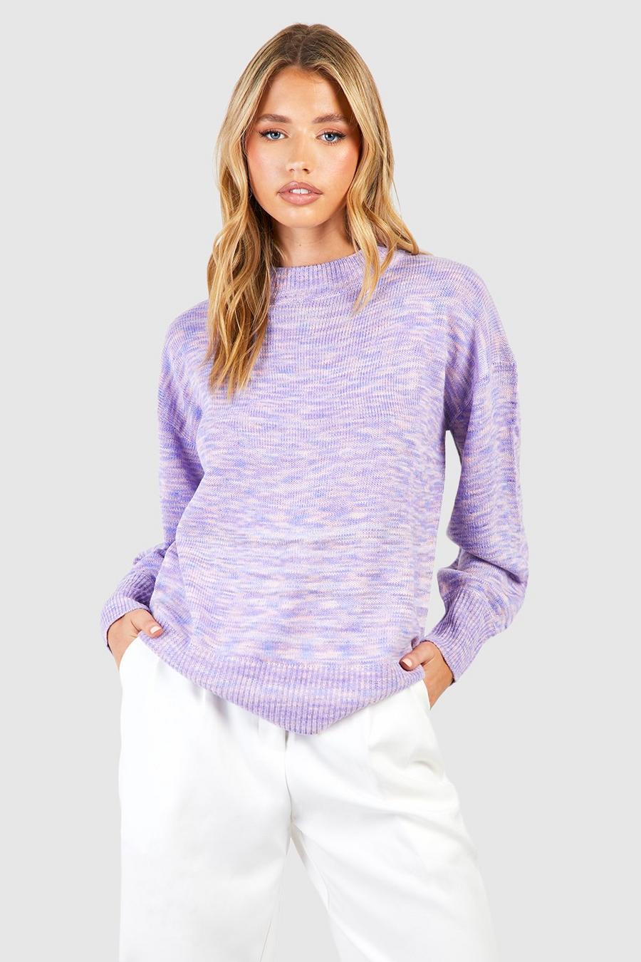 Lilac Space Dye Knitted Sweater image number 1