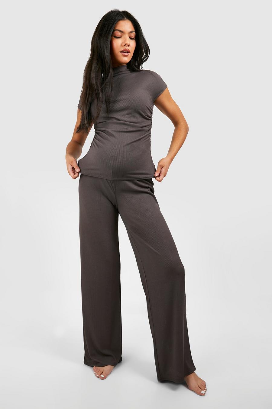 Charcoal Maternity Textured Loungewear Set image number 1