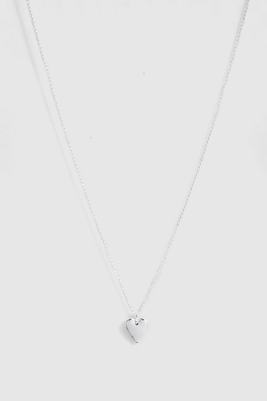 Delicate Silver Heart Necklace image number 1
