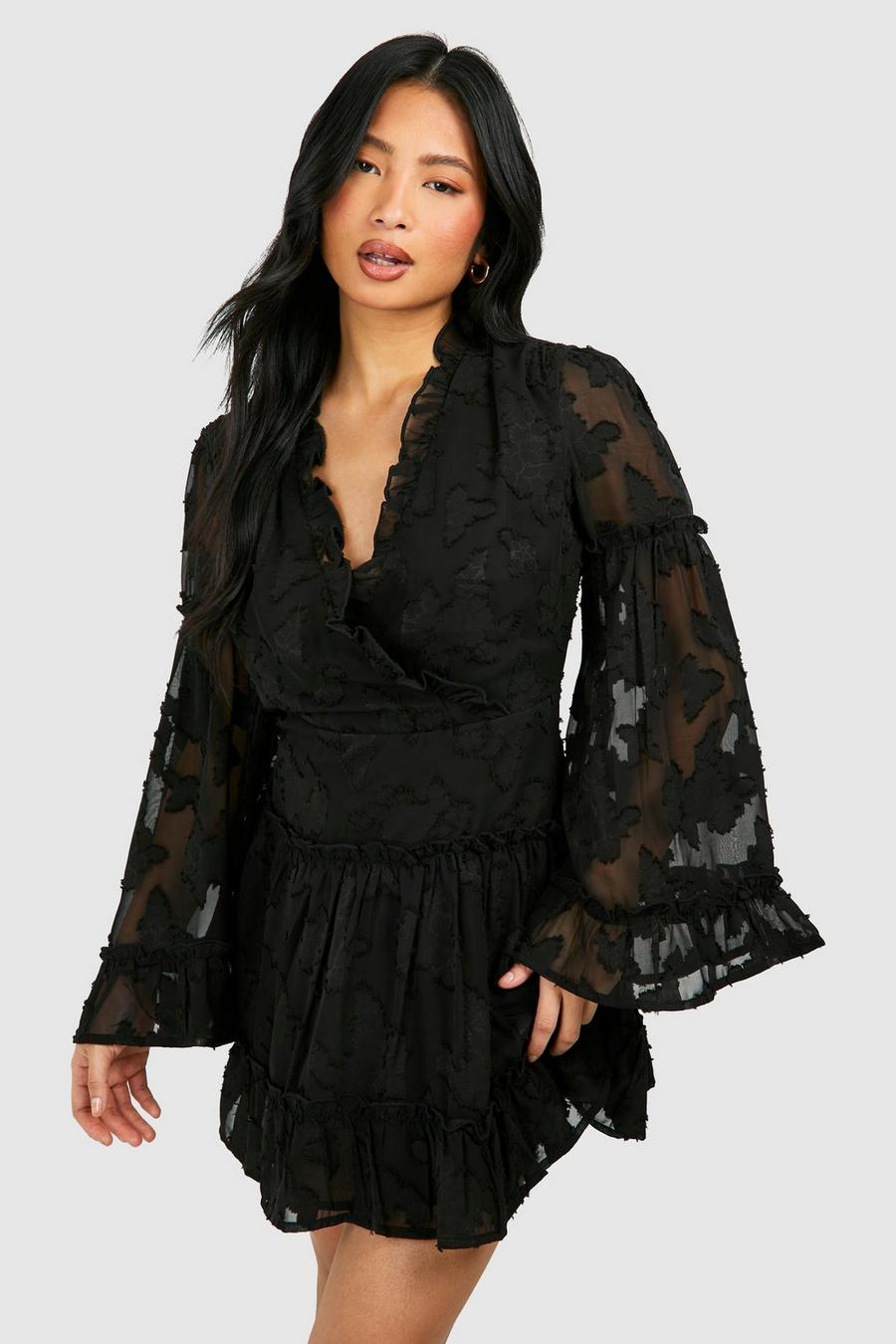 Black Crepe Waist Detail Midaxi Dress