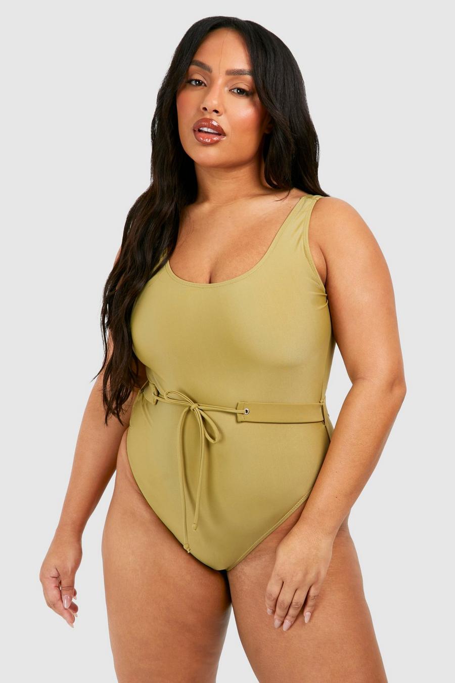 Olive Plus Scoop Belted Swimsuit 