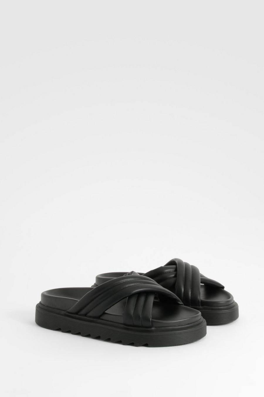Black Crossover Chunky Sliders  image number 1