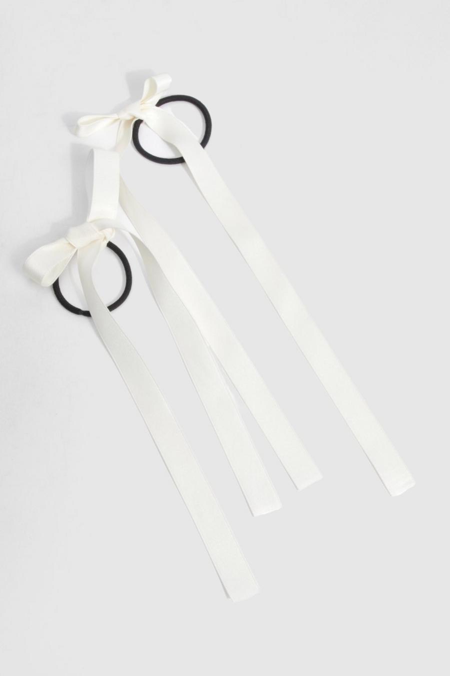 Pack de 2 gomas para el pelo en color marfil, Ivory